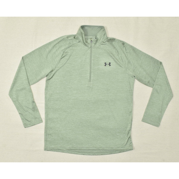 Under Armour Men's Loose Fit Green 1/4 Zip Pullover Sweatshirt Size M Polyester - Picture 1 of 8